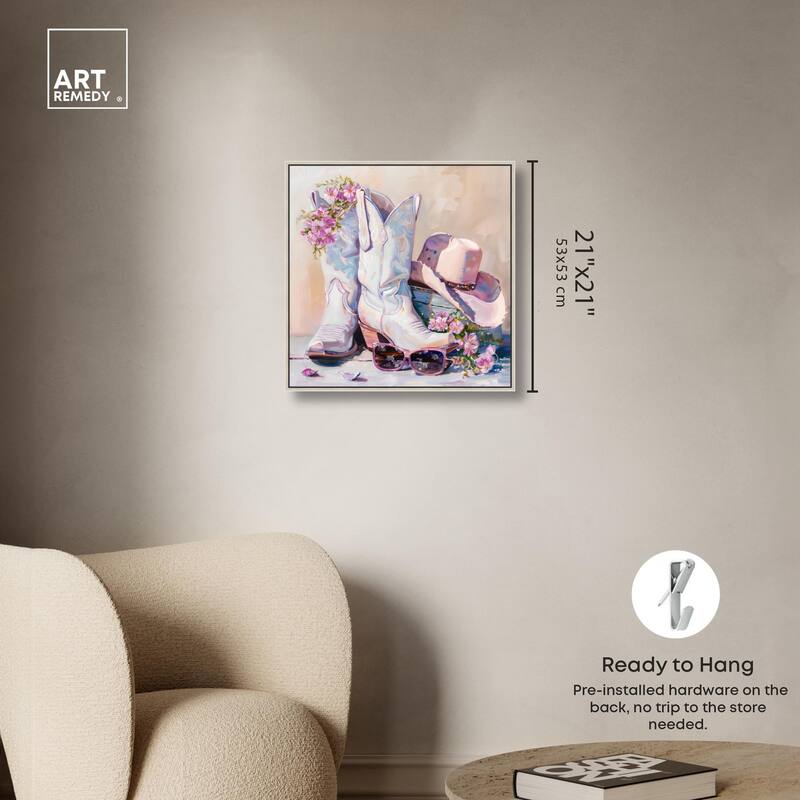 Spring Pink Cowboy Necessities Canvas by Art Remedy