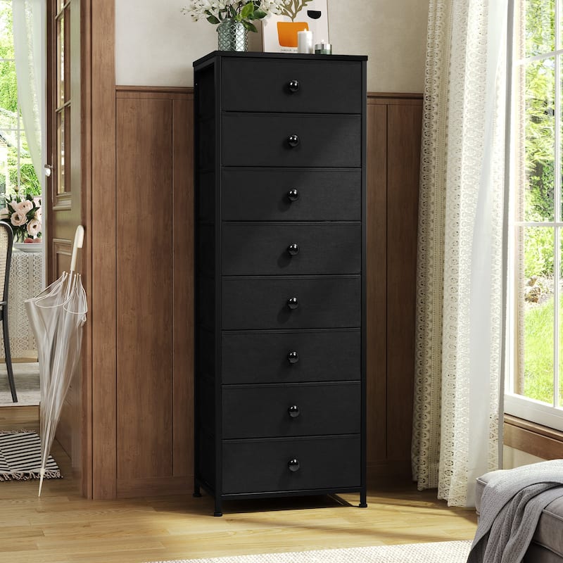 8 Drawers Chest Storage Tower Organizer Unit for Bedroom - Black
