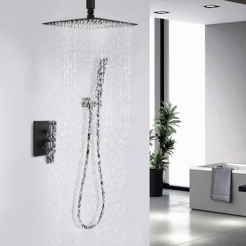 Proox 16" Rainfall Shower Head with Handheld, Shower Faucet Set for Bathroom - 16 inch