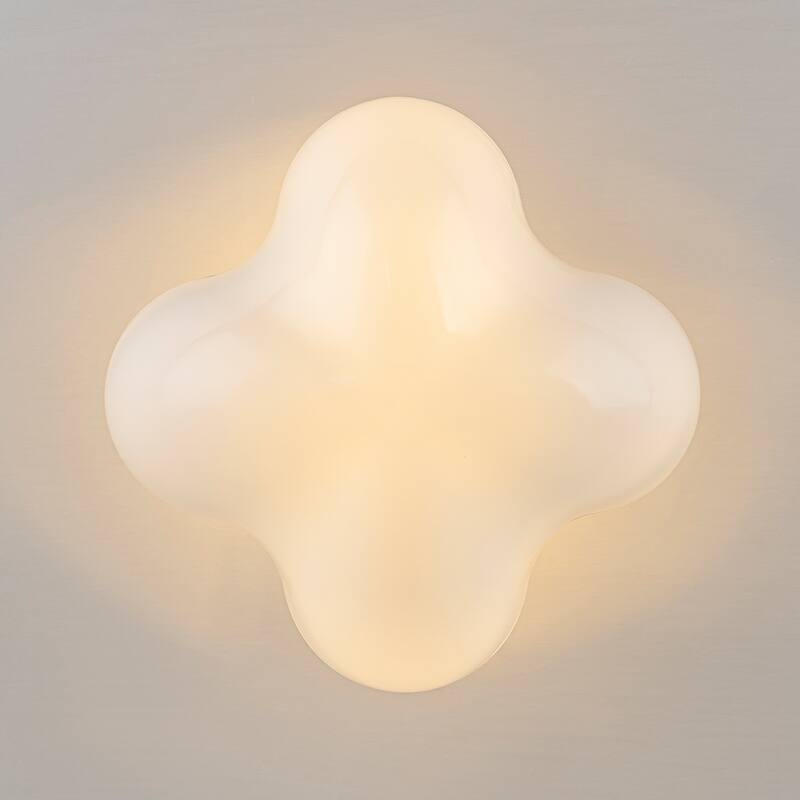 Modern Glam 3-Light Opal Glass Semi Flush Mount - Gold - 12.2-in W x 9.4-in H