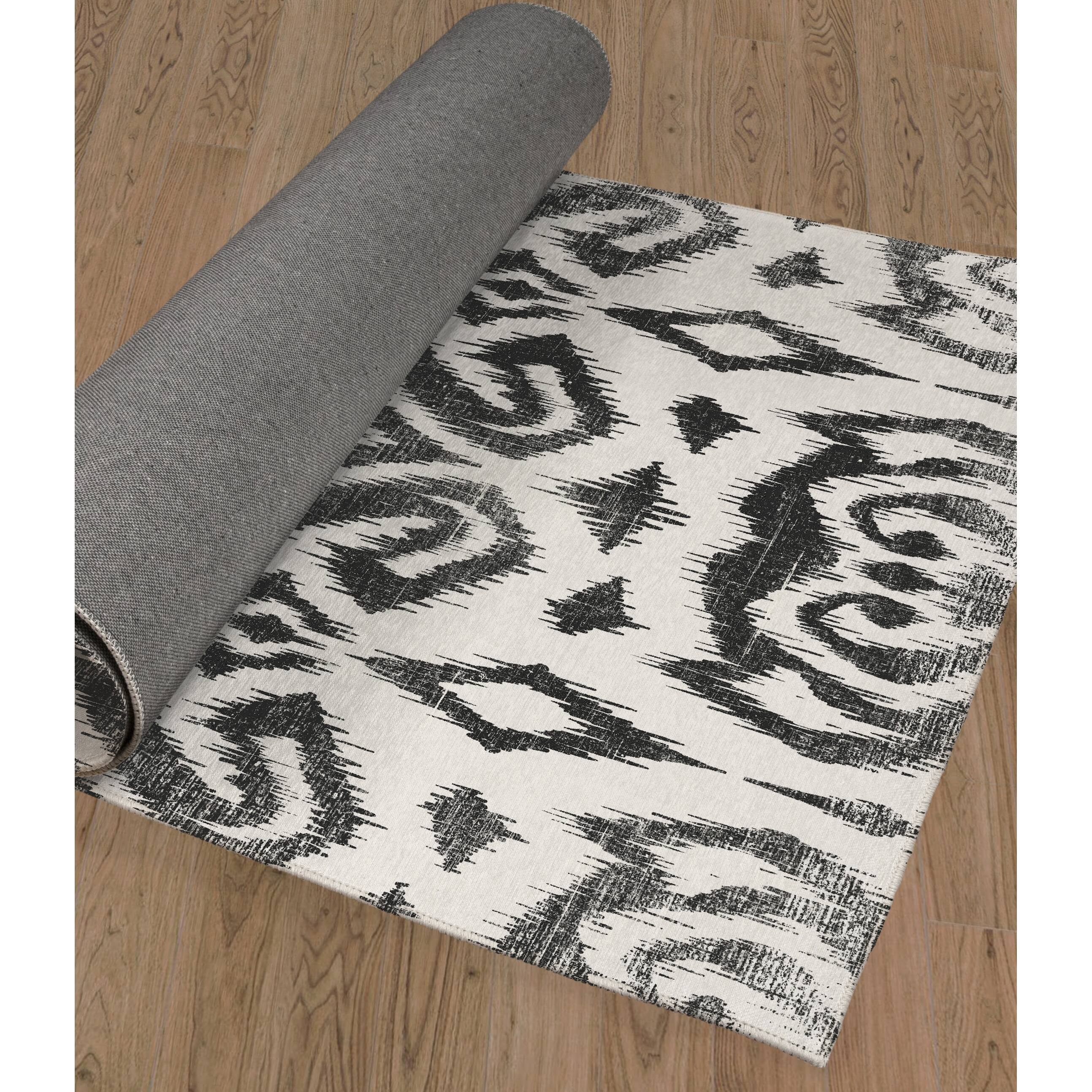 ANNABELLE BLACK AND WHITE DISTRESSED Area Rug By Kavka Designs On