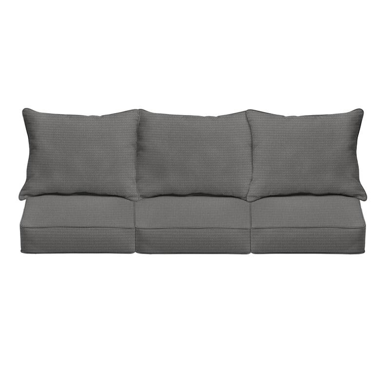 Sorra Home Outdura Solid Indoor/Outdoor Corded Pillow and Cushion Sofa Set