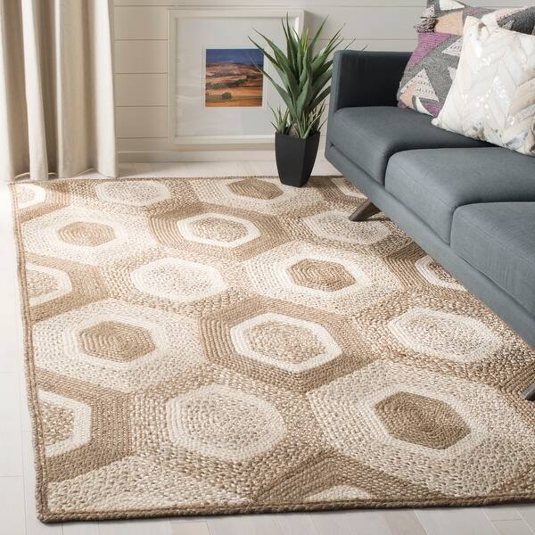 Shop Safavieh Handmade Natural Fiber Yulya Honeycomb Jute Rug Overstock 18611053 8 X 10 Grey