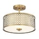 preview thumbnail 7 of 7, Meridian M60016 2 Light 13" Wide Semi-Flush Drum Ceiling Fixture