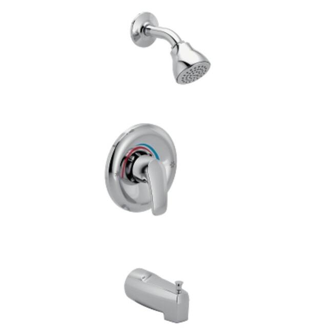 Moen L23553EP Chateau Tub and Shower Trim Package with 1.75 GPM Single - Polished Chrome - Polished Chrome