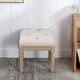 preview thumbnail 3 of 8, Padded Square Ottoman Benchand with Rubber Wood Legs(Beige Fabric)