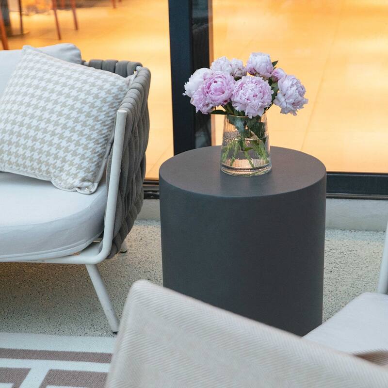 Elementi Outdoor Side Table Accent Table Coffee Table Concrete - 17.7 x 17 Inches