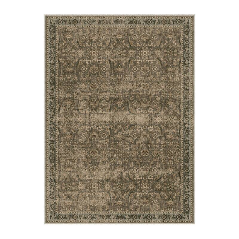 HomeRoots Floral Medallion Traditional Rectangle Area Rug