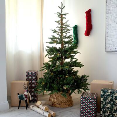 Pre-lit Medium Idaho Mixed Fir Artificial Christmas Tree - 6’ - Warm White LED Lights - 6 Foot