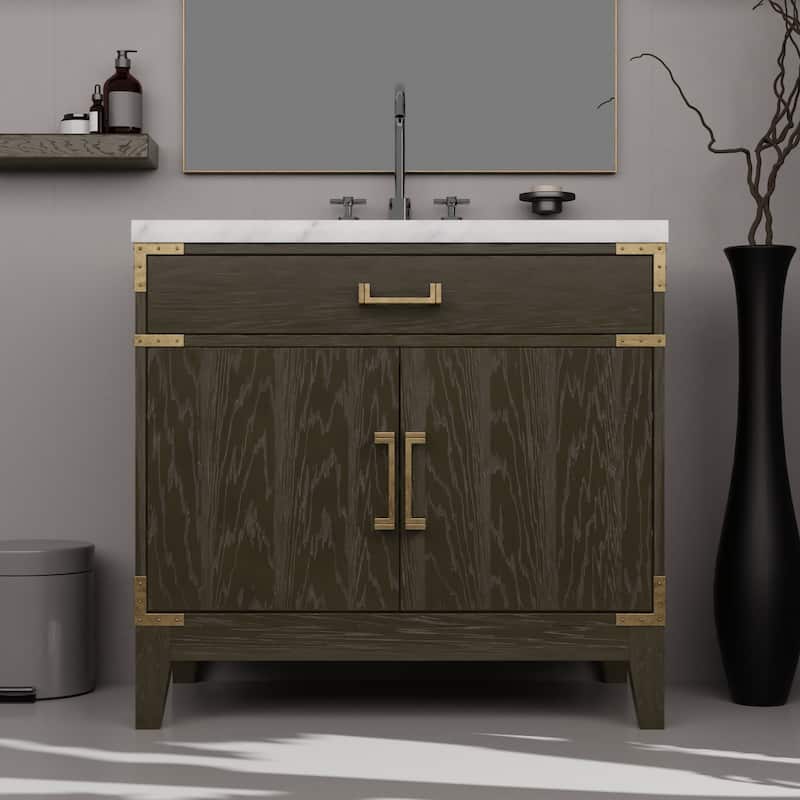 Laurel Bath Vanity with Carrara Marble Top and Sink