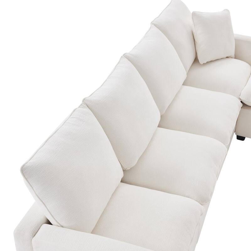 Modular Sectional Sofa Sets with Chaise, Free Combination Couch U Shape Sectional Sofa with Removable Ottomans for Living Room
