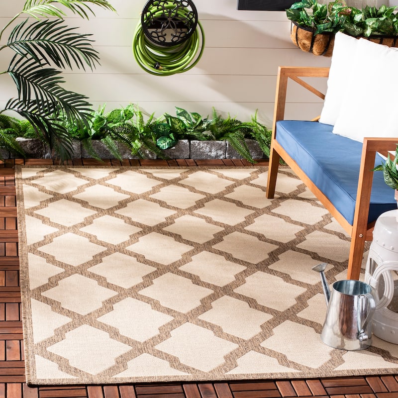 SAFAVIEH Beach House Petrona Indoor/ Outdoor Waterproof Patio Backyard Rug - 3' x 5' - Cream/Beige