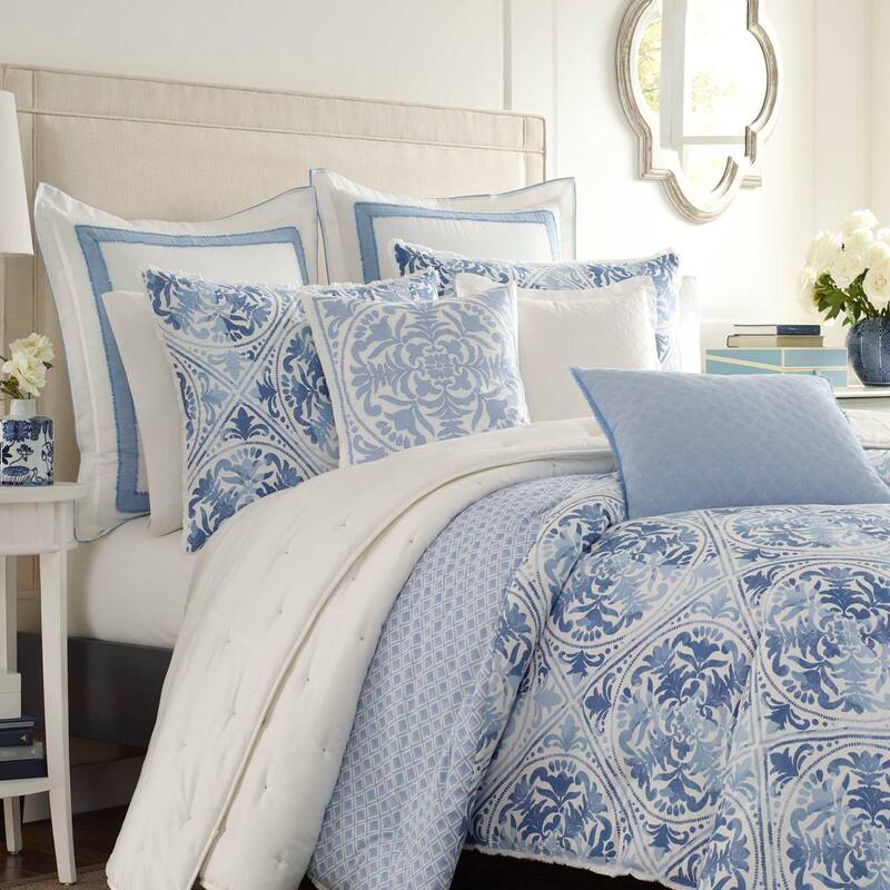 Laura Ashley Mila Blue Comforter Cotton Comforter Set Bed Bath