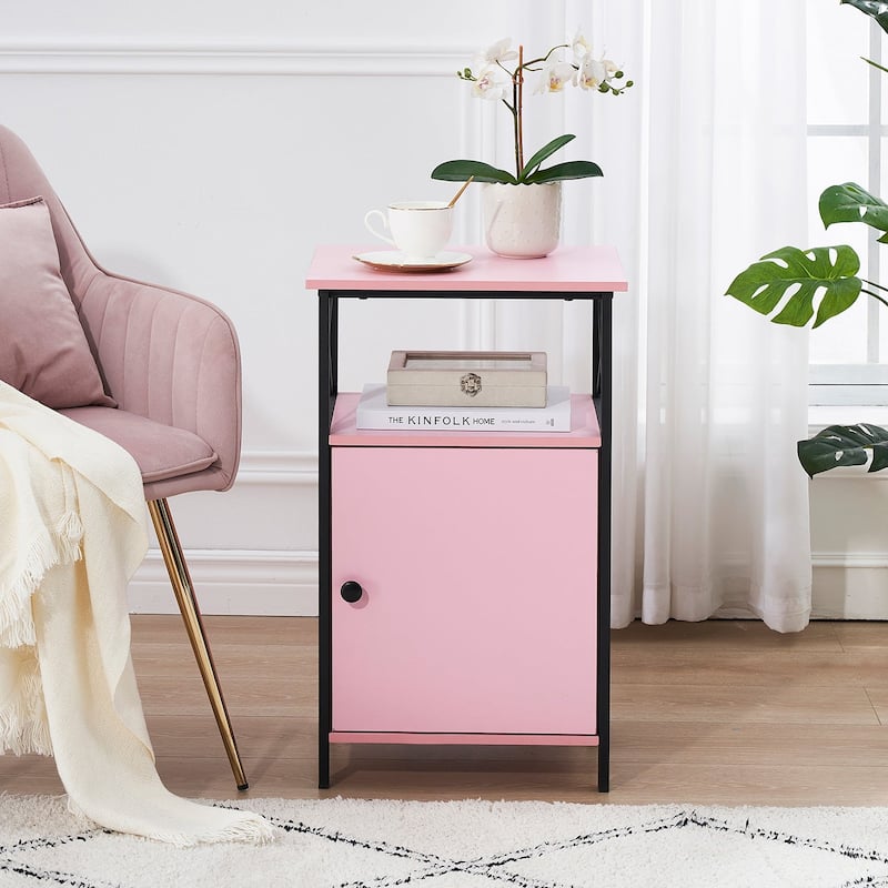 Javlergo Set of 2 Nightstand with Storage Cabinet