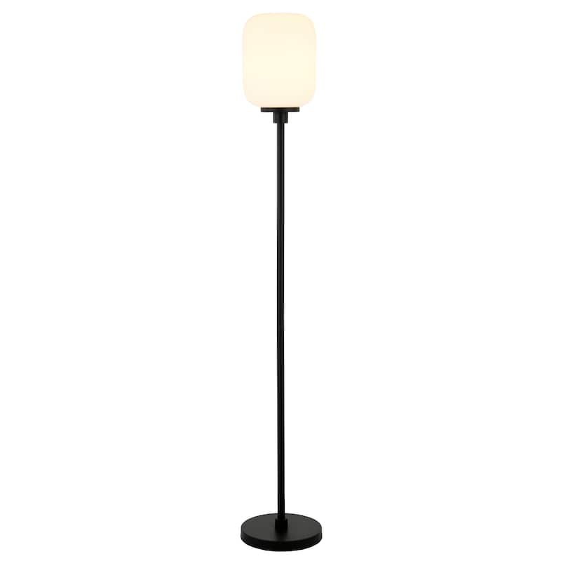 Agnolo Handmade Seeded Glass Blackened Bronze Floor Lamp