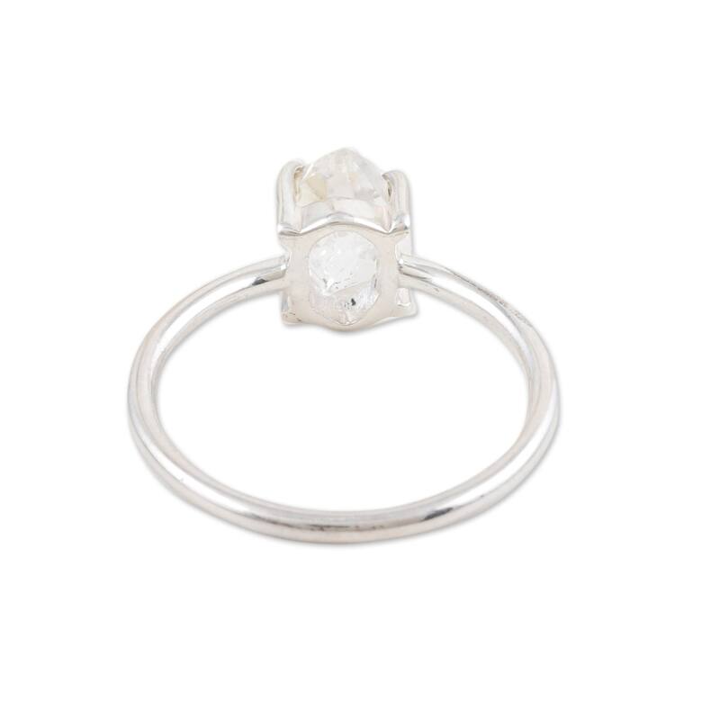 Novica Handmade Soul Purity Quartz Solitaire Ring