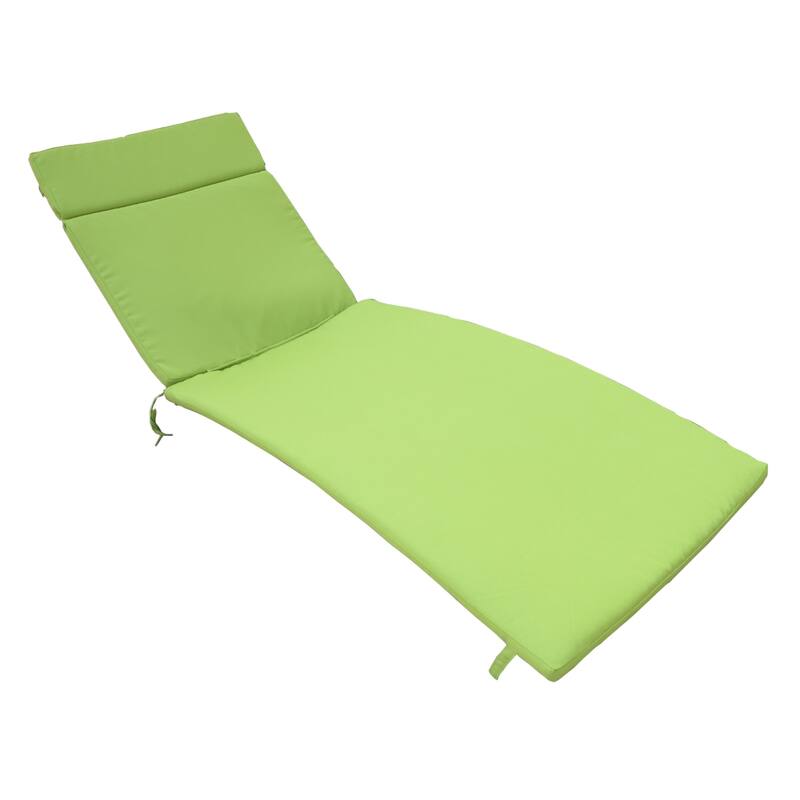 Roomfitters Salem Outdoor Chaise Lounge Cushion with Ties, Water Resistant, Patio Pad - Green
