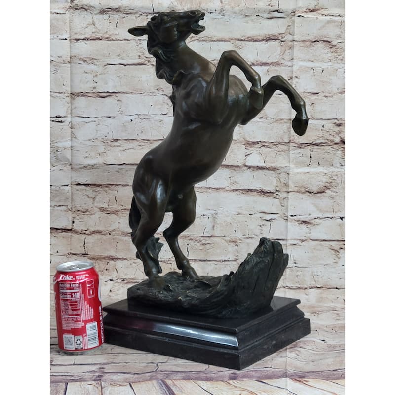 Rearing Horse On Hind Legs Bronze Sculpture Statue Equestrian Pj Mene Art Decor