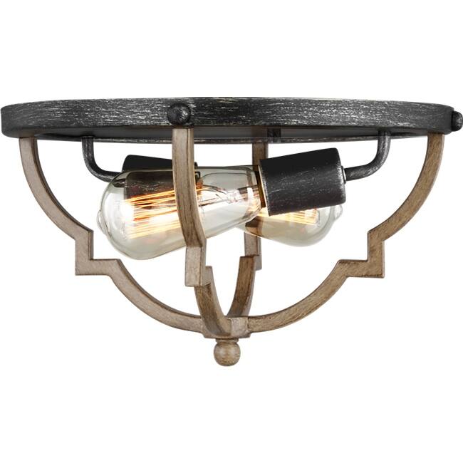 Socorro Two Light Transitional Flush Mount In Stardust