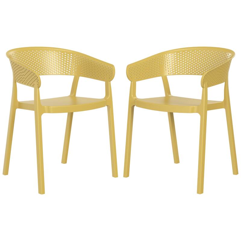 Frond and Form Outdoor Stacking Dining Armchair (Set of 2) - Yellow