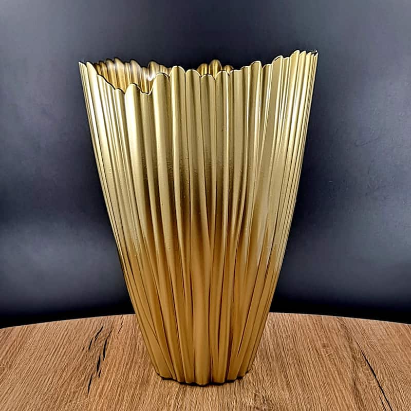 CORAL Glass Vase - Gold - 12"