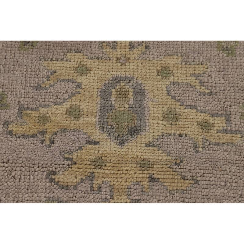 All-Over Brown Oushak Indian Area Rug Handmade Wool Carpet - 8'10" x 12'0"