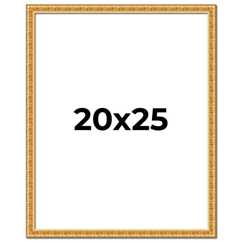 20x25 Frame Gold Real Wood Picture Frame Width 1 inches | Interior