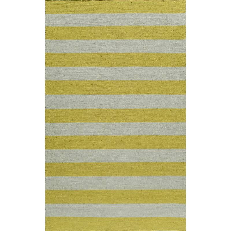Momeni Laguna Hand Woven Wool Contemporary Striped Area Rug - 3'6" x 5'6" - Yellow - Rectangle