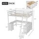 preview thumbnail 7 of 13, Full Loft Bed with U-shaped Desk, Storage Shelves, and Drawers, White
