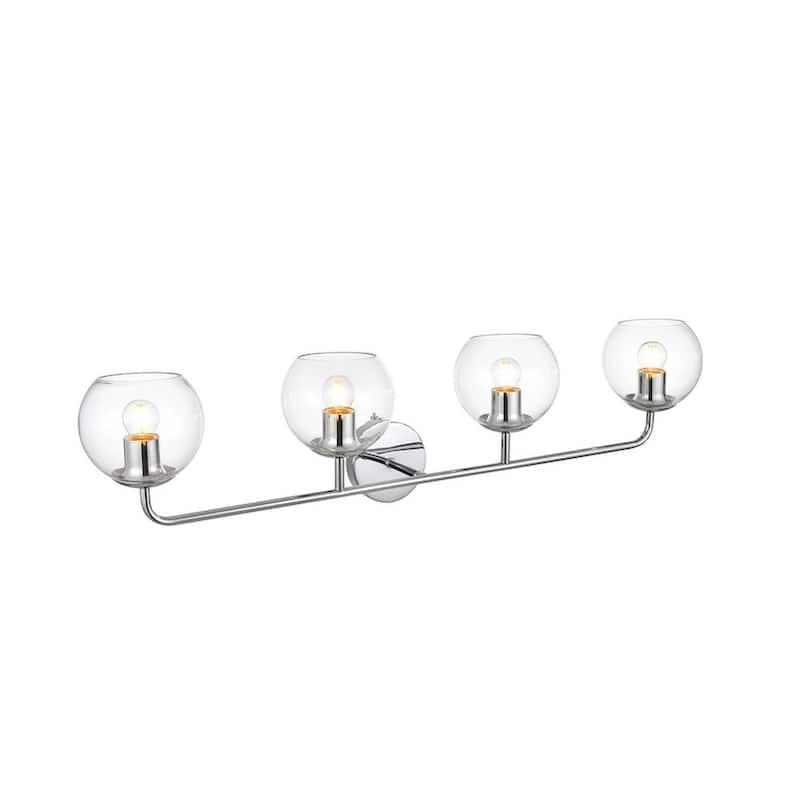 Genis 1 Light Black and Clear Bath Sconce