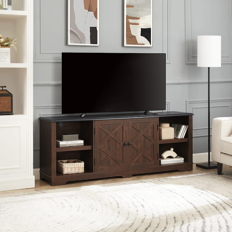Modern Farmhouse TV Media Stand for TV Up to 80"