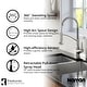 preview thumbnail 8 of 8, Karran All-in-One Farmhouse/Apron-Front Quartz 34 in. Single Bowl Kitchen Sink in Black with Faucet KKF210 in Stainless Steel