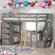 preview thumbnail 2 of 55, Modern Twin Size Loft Bed With 4 Storage Drawers,Desk,Shelves and Stairs,Solid Construction