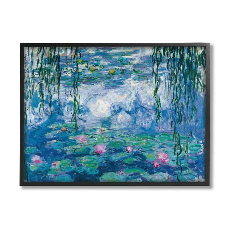 Stupell Classic Water Lilies Painting Monet Pond Detail Framed Giclee Texturized Art by Claude Monet