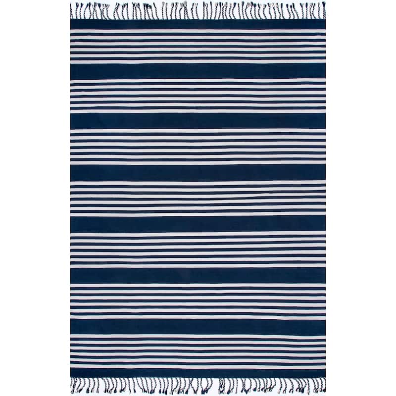 Nuloom Rowen Striped Cotton Tassel Area Rug