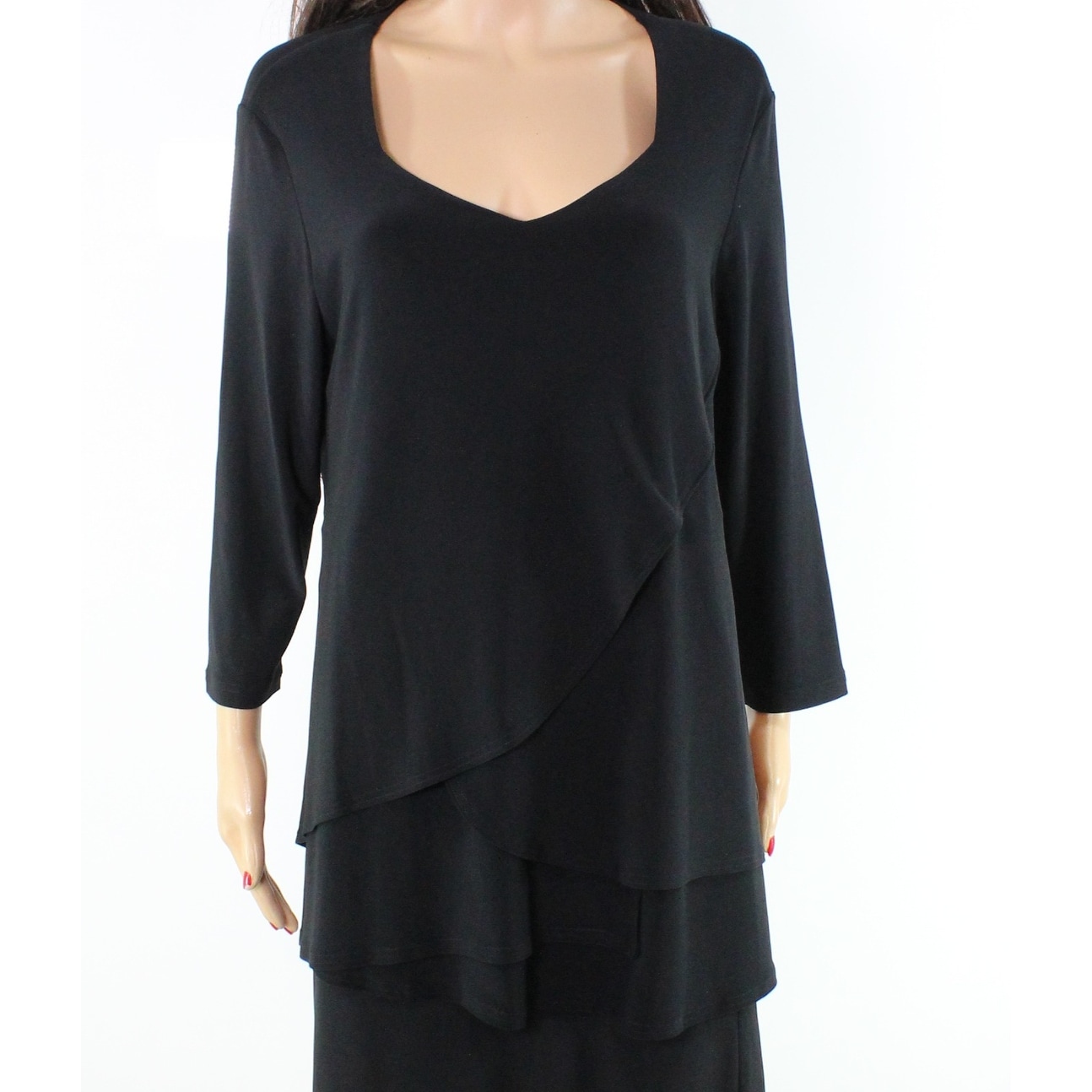 Shop Sympli New Black Layered 3 4 Sleeve Women S Size 14 Top