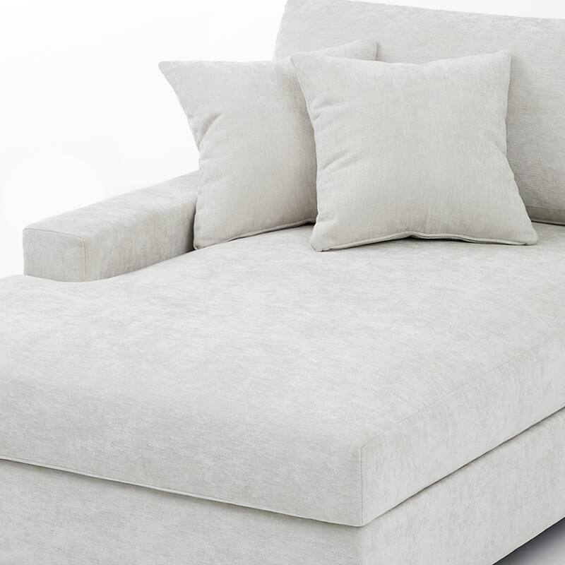 Oversized Modern Chenille L-shape Modular Sectional Sofa with Chaise