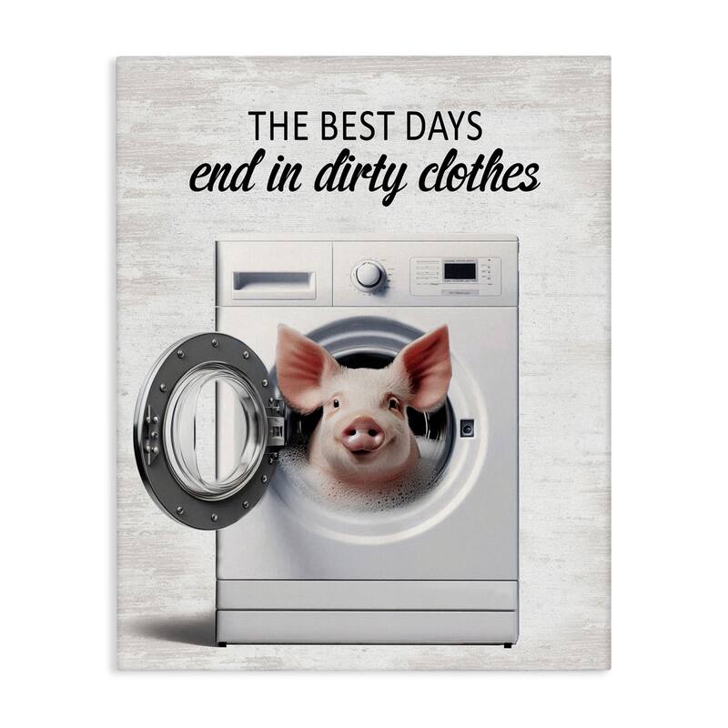 Stupell Best Days & Dirty Clothes Canvas Wall Art Design By Lettered and Lined - 30 x 40