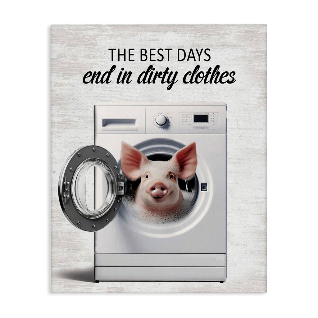 Stupell Best Days & Dirty Clothes Canvas Wall Art Design By Lettered and Lined