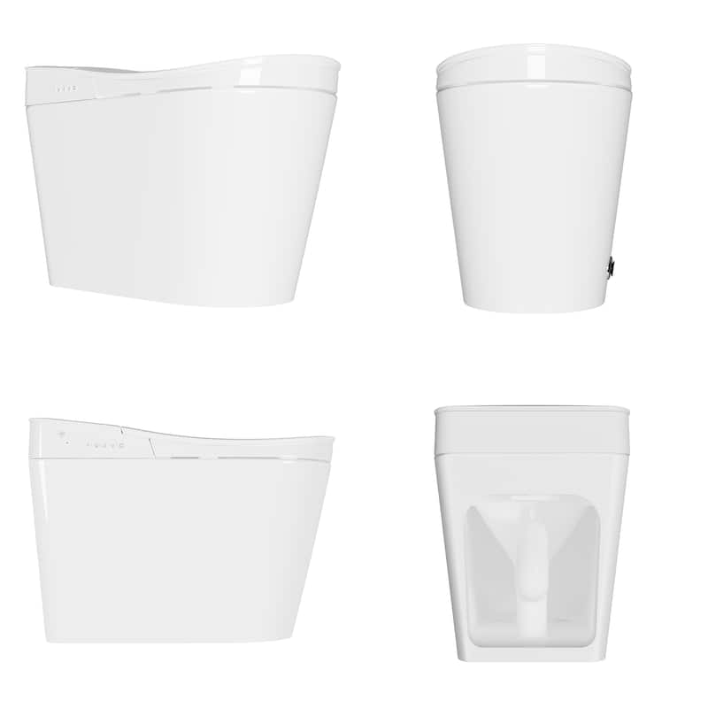 Luxury Smart Toilet with Tank, UV Sterilization, Heated Seat,Warm Air Dryer, Instant Heating Water, Night Light