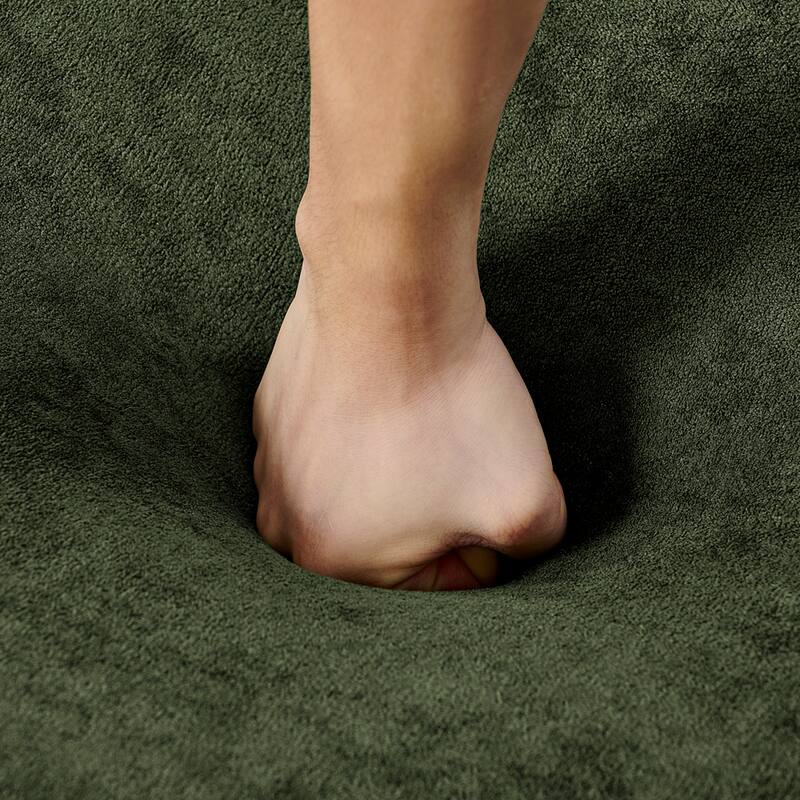 Roomfitters Modern Cloud 4-Seater Curved Sectional Sofa, Minimalist Compression Couch, Chenille