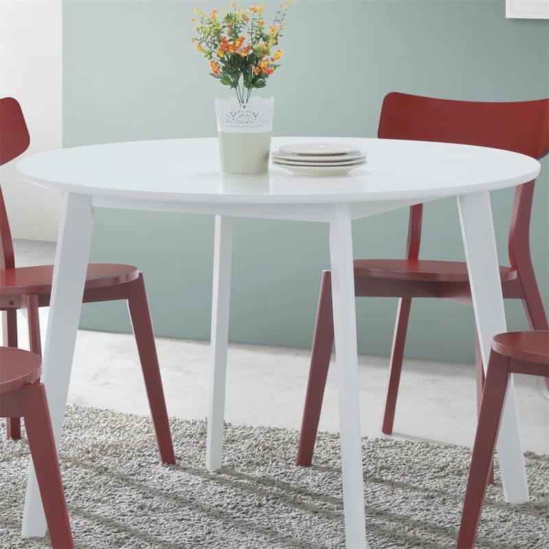 Contemporary White Round Dining Table