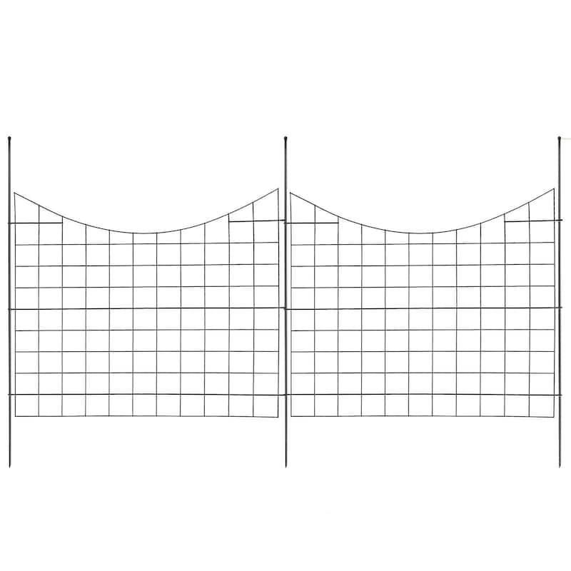 Black Animal Barrier Underground Decorative Garden Fencing with 2.5 Inch Spike Spacing - 29.5×36.6 inch