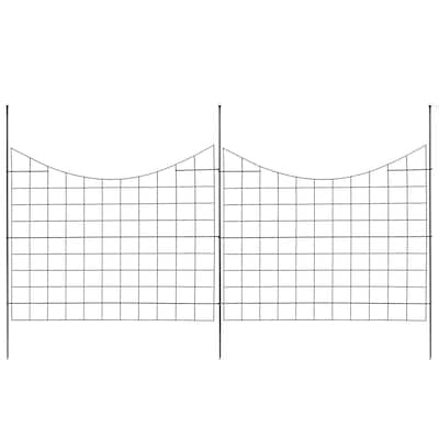 Black Animal Barrier Underground Decorative Garden Fencing with 2.5 Inch Spike Spacing - 29.5×36.6 inch