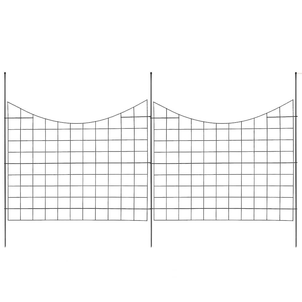 Black Animal Barrier Underground Decorative Garden Fencing with 2.5 Inch Spike Spacing - 29.5×36.6 inch
