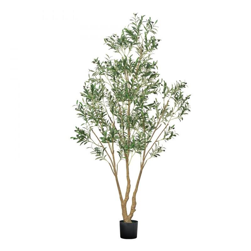 8ft Artificial Olive Tree with Lifelike Green Leaves and 94 Fruits for Indoor Home Decor - 48.82” x 35.43” x 96.06”
