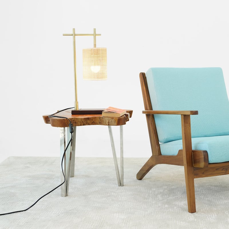 Bedroom Table Lamp Nordic Home Creative Romantic Warm Study Room Desk Bedside Lamp, Moonstone Bamboo Lampshade Table Lamp