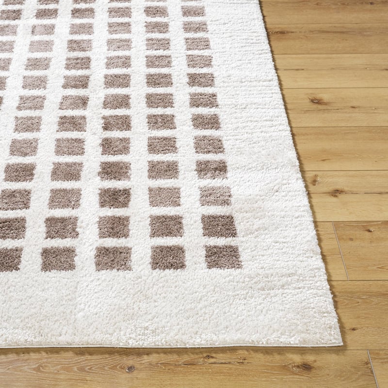 Livabliss Fossay Shag Modern & Contemporary Checkered Washable Area Rug