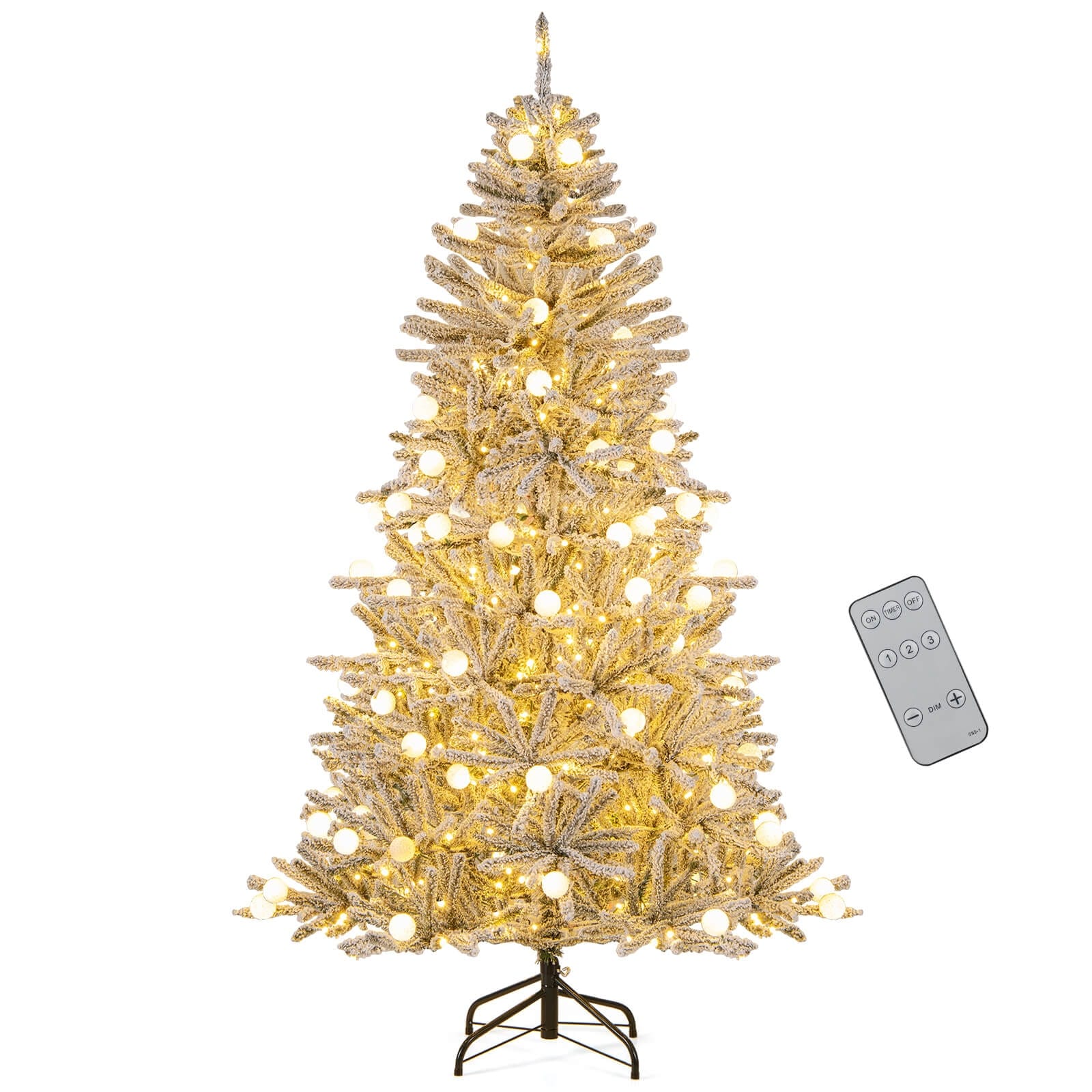 Costway 6/7/8 FT Snow-flocked Artificial Christmas Tree with 51/65/81 - See Details
