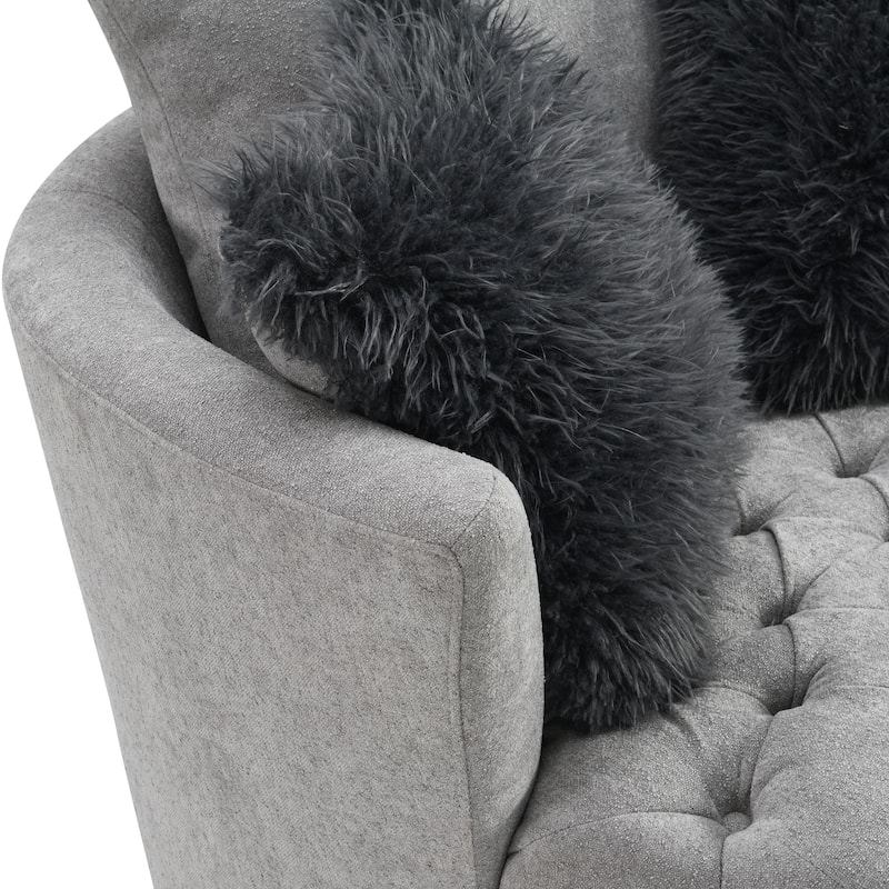 Furniture of America Arven Modern 45-inch Fabric Button Tufted Swivel Accent Chair